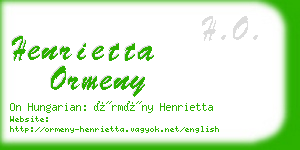 henrietta ormeny business card